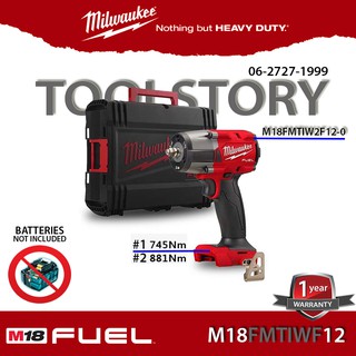 Milwaukee M18 FMTIW2F12 บล็อกแบตเตอรี่ไร้สาย ขนาด 4 หุน แรงบิดสูงสุด 881NM