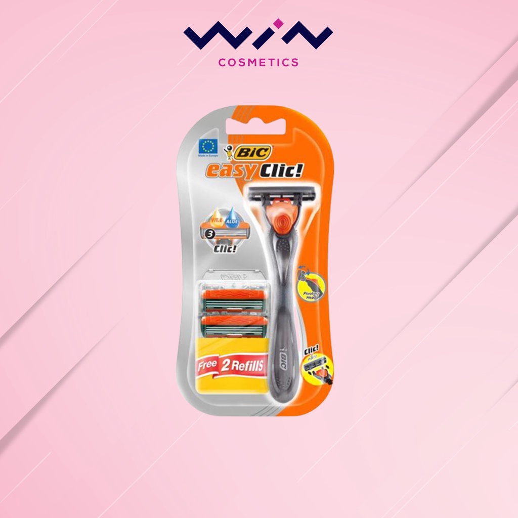 Bic Easy Clic บิค อีซี่คลิ๊ก พรีซีชั่น ด้ามมีดโกน แบบเปลี่ยนใบมีดได้ 1 ชุด มีดโกน โกนหนวดเครา
