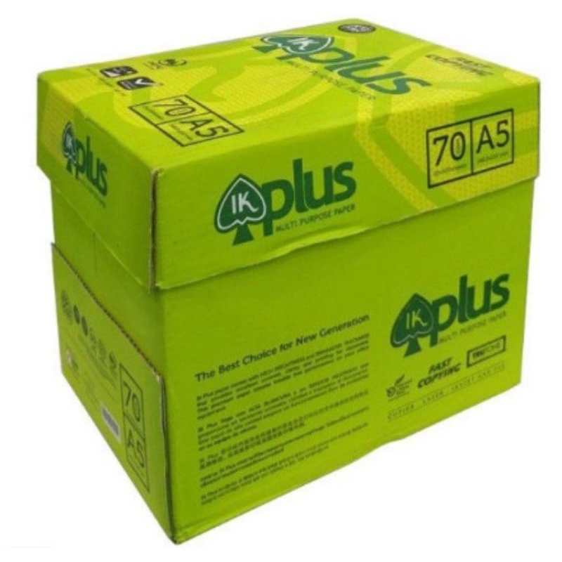 กระดาษพิมพ์ A5 IK PLUS DL 70GSM (RAM 500 แผ่น) - กระดาษพิมพ์ A5 PLUS