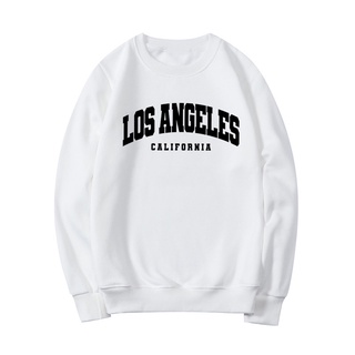 เสื้อกันหนาวแขนยาวลําลอง คอกลม มีฮู้ด พิมพ์ลายกราฟฟิค Los Angeles California สไตล์วินเทจ สําหรับผู้ชาย และผู้หญิง