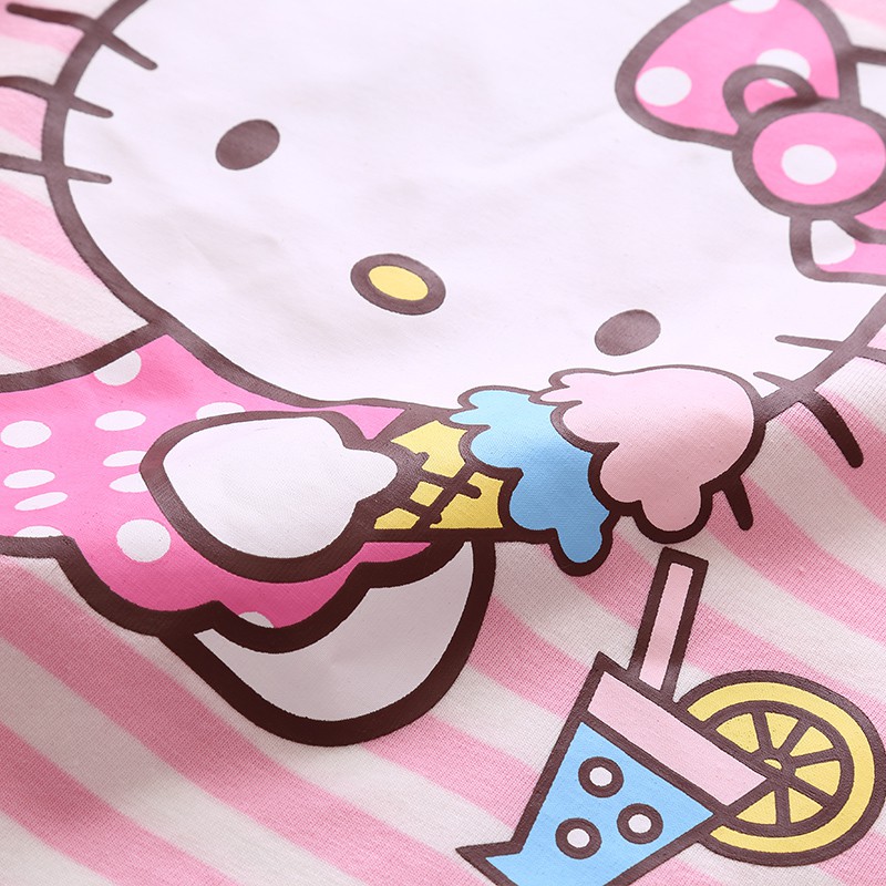 เสื้อยืดเด็ก ผ้าคอตตอนนิ่มมาก ลาย Hello Kitty สีน้ำเงิน สีชมพู 1 ตัว - รูปที่ 3