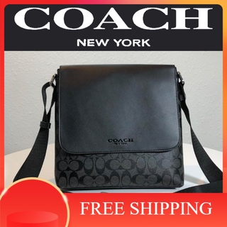 【พร้อมส่ง】กระเป๋า Coach แท้ F71765 กระเป๋าผู้ชาย / กระเป๋าสะพายข้าง / crossbody bag / กระเป๋าสะพายข้างหนัง