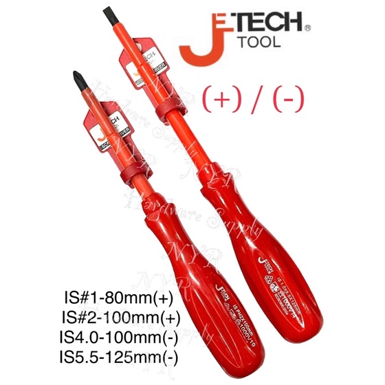 ไดร์เวอร์สกรูหุ้มฉนวน Jetech Electrician (+) (-) IS 1-80 (+) IS 2-100 +) IS4.0-100 (-) IS5.5-125 (-)