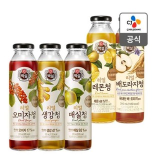ชาผลไม้เกาหลี, lemon tea, ginger tea, plum tea, omija tea, pear&amp;balloonflower ขนาด 310ml. ยี่ห้อ CJ