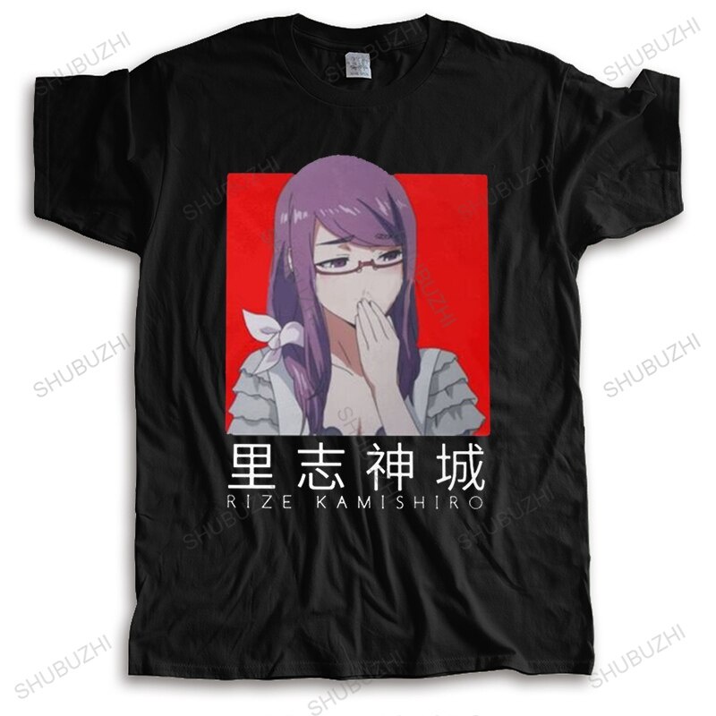 Kawaii Rize Kamishiro Tokyo Ghoul T เสื้อผู้ชายแขนสั้นอะนิเมะ Japane มังงะเสื้อยืดกราฟิกผ้าฝ้าย Tshi