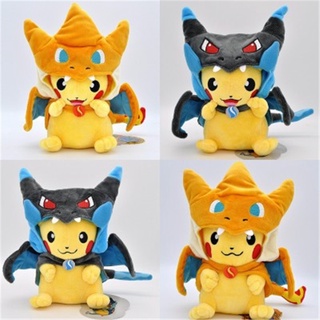 ❀&lt; Available &gt; 22cm Anime Pokemon Pikachu Plush Toy Doll Charizard Hat Charizard Pikachu Stuffed Toys Baby Kids Birthday