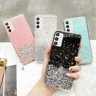 เคสโทรศัพท์ ซิลิโคนนิ่ม TPU ใส กันกระแทก แต่งกลิตเตอร์ฟอยล์ ระยิบระยับ สําหรับ Samsung Galaxy A14 LTE 5G A54 A34 2023 A14 5G A 34 54