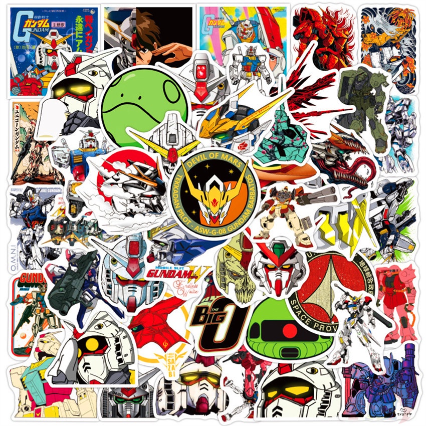 Mobile Suit Gundam Series 04 Stickers 50Pcs/Set DIY Fashion Waterproof Doodle Decals Stickers