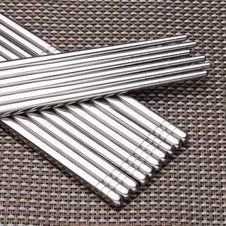 😻ตะเกียบสแตนเลสอย่างดี 5 คู่ เกรด304(ยกเเพ็ค)😻 #B-0045