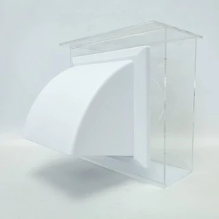 GFLOW ฝาครอบช่องระบายอากาศ ท่อหลัง Ø 4-6 นิ้ว สีขาว Canopy หน้ากากท่อระบายอากาศครอบโค้งติดผนัง