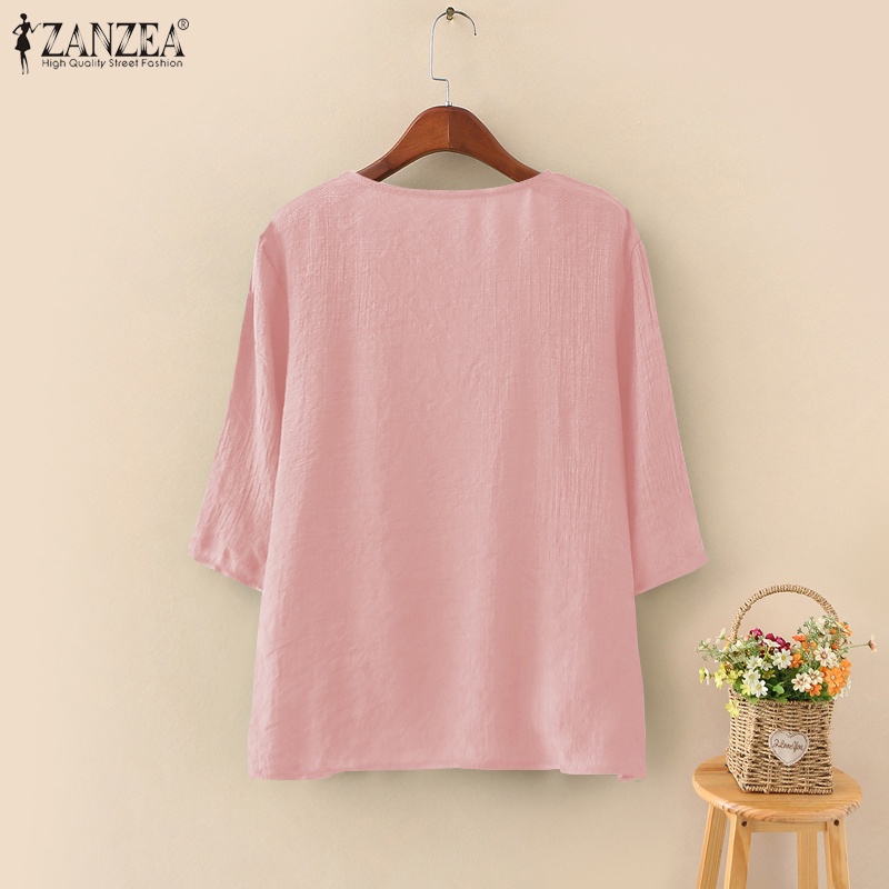 zanzea เสื้อคลุมคาร์ดิแกนสําหรับสตรีแขนยาวครึ่งแขนทรงหลวม — صورة 5