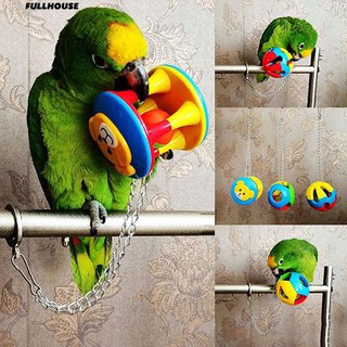 💎♥ สัตว์เลี้ยงลูกชิ้นพลาสติกลูกชิ้นโซ่กรงของเล่นสำหรับ Parrot Cockatiel Parakeet