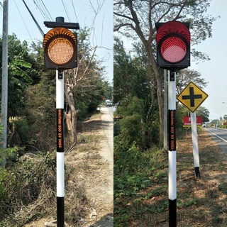 สัญญาณไฟกระพริบ สีส้ม ขนาด 300 มม.