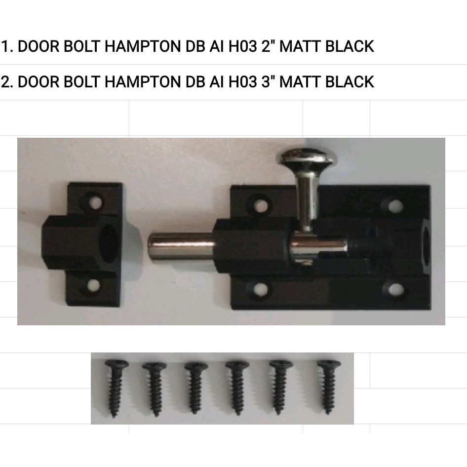 BOLT ประตู HAMPTON DB AI H03 2 MATT BLACK BLACK Slot Latch 2 นิ้ว 5 ซม.
