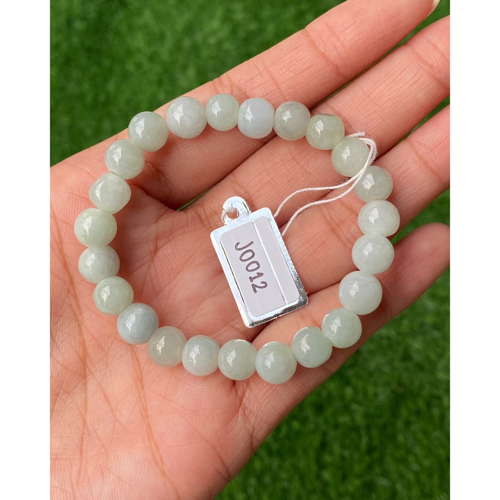 J0012 หยก พม่า แท้ Jade กำไล ประคำหยก (Jadeite Beads Bracelet) พม่า (Myanmar)