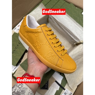 [ พร้อมส่ง ] Gu*ci Ace GG Embossed Yellow Size 41 - 45 [ ORI ]