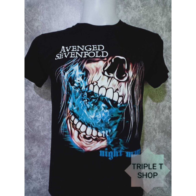เสื้อยืดคอกลม สกรีนลาย AVENGED SEVENFOLD (รหัส 96)