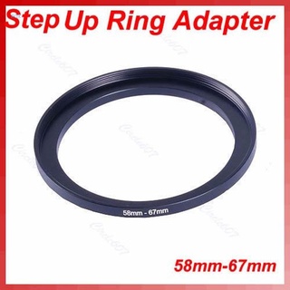 ROX 1 PC Metal 58mm-67mm 58-67 mm 58 to 67 Step Up Filter Ring Adapter Black