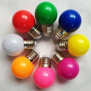 หลอดปิงปอง หลอดสี  ไฟตกแต่ง LED 3w E27 สีวอร์ม สีขาว สีเขียว สีน้ำเงิน สีแดง สีชมพู สีRGB แตกยาก ราคาส่ง