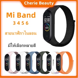 Xiaomi Mi Band 6 สายนาฬิกาไนลอน Miband 5 สายกันน้ำสายรัดระบายอากาศ Miband 3 4 สายนาฬิกาสำรอง