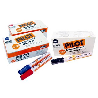 ปากกาไวท์บอร์ด หัวกลม PILOT สีน้ำเงิน สีดำ สีแดง (12ด้าม/กล่อง)