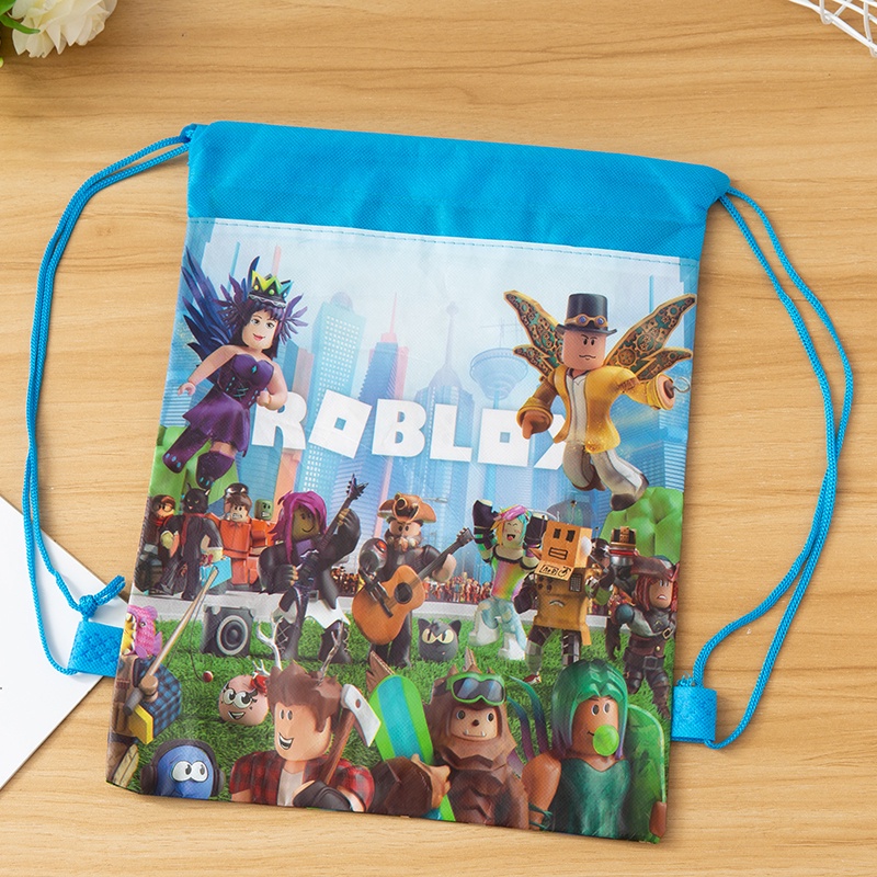 เกม Roblox การ์ตูน Drawstring กระเป๋าโรงเรียนกระเป๋าเป้สะพายหลังสําหรับชายหญิง Satchel Bundle Rucksack เด็กวันเกิดกระเป๋าเด็กกระเป๋าเป้สะพายหลัง
