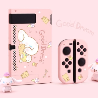 เคสโทรศัพท์มือถือลายการ์ตูนสุนัขน่ารักสีชมพูสีฟ้าสําหรับ Nintendo Switch Case