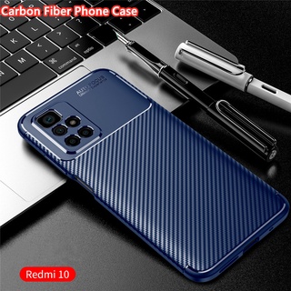 เคสโทรศัพท์คาร์บอนไฟเบอร์ Tpu แบบนิ่มกันกระแทกสําหรับ Xiaomi Redmi10 Redmi10