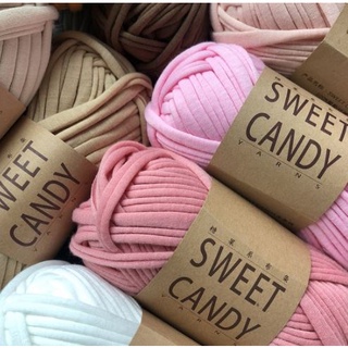 ไหมผ้ายืด T-Shirt Yarn/ ไหมพรมผ้ายืด Sweet Candy/Cloud candy 100 กรัม