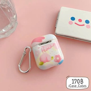 🚛พร้อมส่งจากไทย🍒เคสแอร์พอดยางลายพีช 🌈สำหรับ Airpod1,2 💸ราคาชิ้นละ 170 บาท (ไม่รวมส่ง)