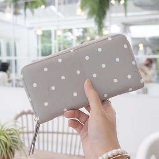 กระเป๋าสตางค์ใบยาวสีเทาลายจุด Mini Karats Let-It-Snow Wallet (Grey)