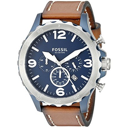 FOSSIL JR1504 Nate Navy Blue Dial Men's Chronograph นาฬิกา