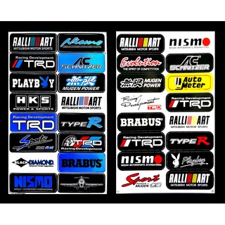 2แผ่น Racing TRD, PLAYBOY 01 สติกเกอร์แต่งรถรถยนต์ เนื้อPVC เคลือบเงา กันน้ำ กันแดด คุณภาพดี