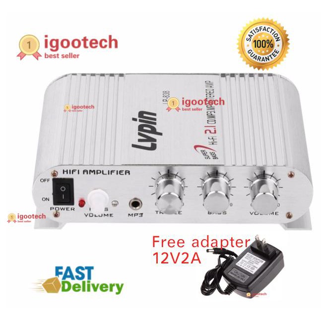 igootech Lvpin lp-838 ตัวยอดฮิต 2.1 CH มีช่องต่อซับเบสแยก ตัวเครื่องสีบรอนส์ แถมอะแด็ปเตอร์ Free ada