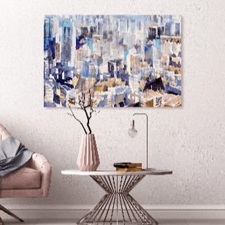 รูปติดผนัง ภาพศิลปะ ขนาด 90x60 ซม.(ก.xส.) ภาพแคนวาส แต่งบ้าน กรอบรูป Abstract-Painting modern wall decoration