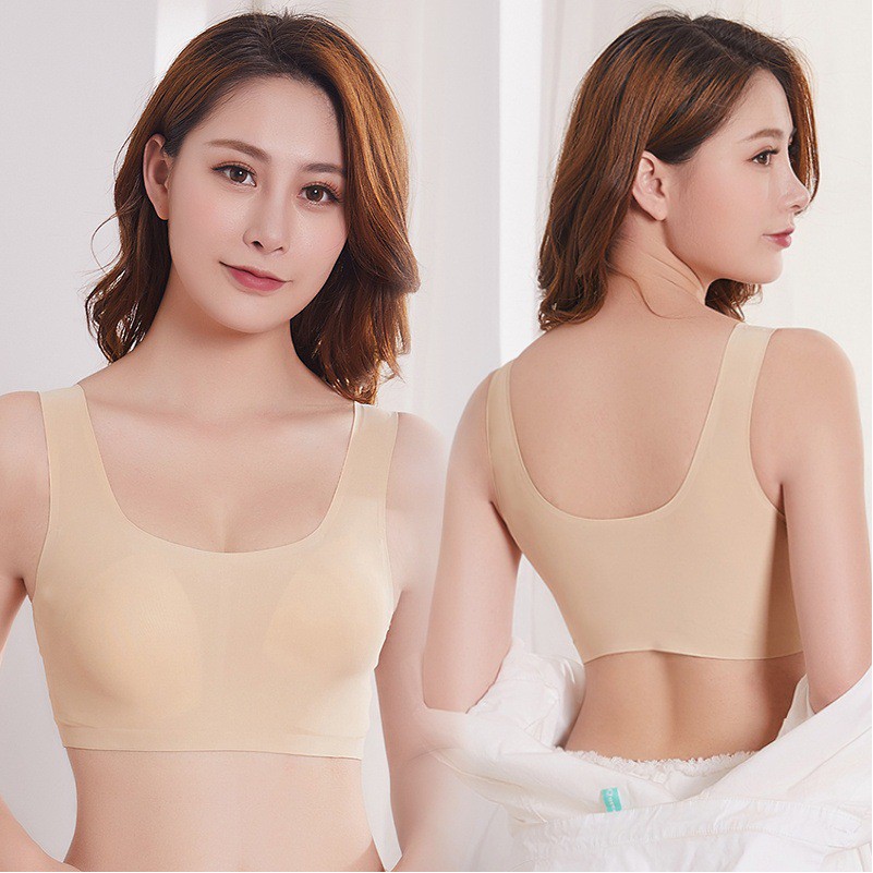 B-014เสื้อในผู้หญิง สปอร์ตบรา ไร้ขอบ ไร้โครง บราญี่ปุ่น รุ่นหลังตรง สินค้ามีหลากสี ราคาถูก