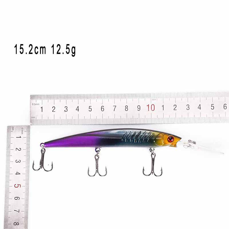 15.2cm 12.5g minnow fishing lures plastic baits hard lures bass crank baits 2# I