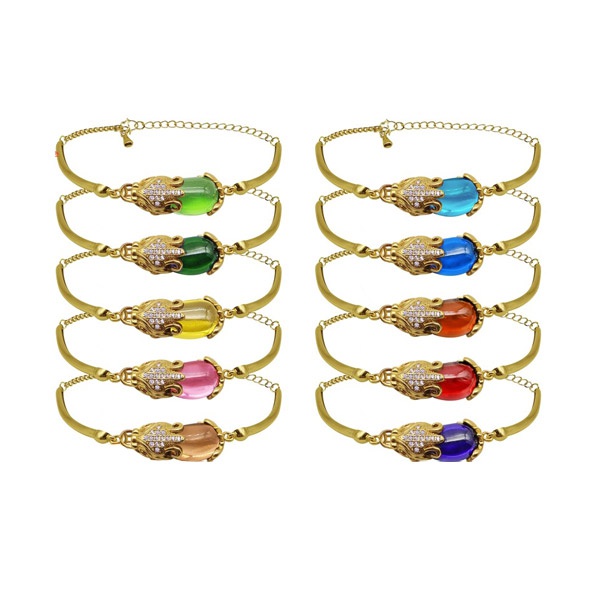 สร้อยข้อมือปี่เซียะ มณีใต้น้ำ ของแท้ 100% HK สีประจำวันเกิด มีหลายสีให้เลือก P.24
