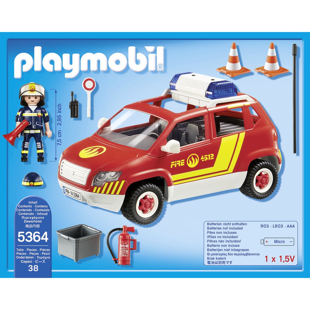 playmobil fire chief car