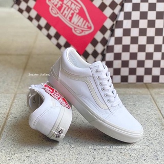 [พร้อมส่ง]  Old Skool True White สีขาวล้วน รุ่นฮิต!! ขายดี รองเท้าผ้าใบ ใส่ได้ทุกโอกาส สินค้าพร้อมกล่อง