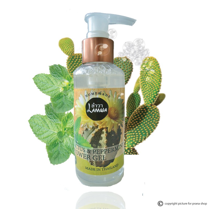 [ตะบองเพชร-เปปเปอร์มินต์] เจลอาบน้ำ Prana ShopCACTUS & PEPPERMINT Shower Gel สดชื่น ลดกลิ่นตัว ลดสิวแผ่นหลัง 150ml