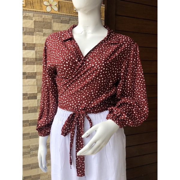 Vanessa เสื้อเบลาส์ WRAPTOP KIMONO TOP TOP สําหรับผู้หญิง - noisystoree ...