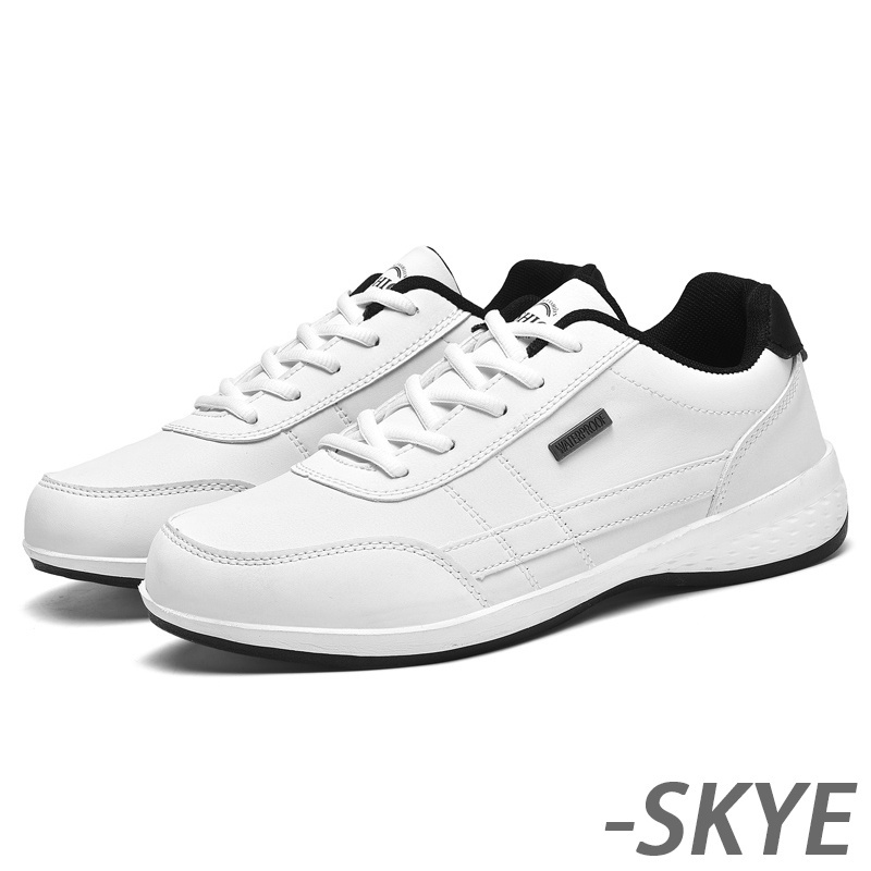 SKYE รองเท้าผ้าใบสีขาวผู้ชาย ขนาด 39-48 รองเท้าผู้ชายไซส์ใหญ่ แฟชั่นสไ ตล์เกาหลี