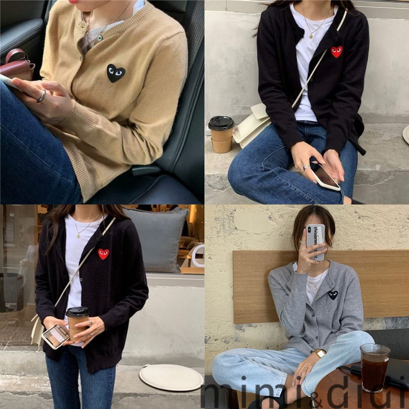 mimi&didi#  เสื้อคาดิแกนไหมพรมแขนยาวผู้หญิง สไตล์เกาหลี คอวี คาร์ดิแกน ผ้านิ่มใส่สบาย3032