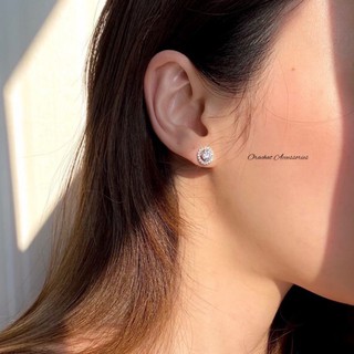 Siara S earrings. (ต่างหูแบบติดหู งานชุบทองคำขาว เพชร CZ)