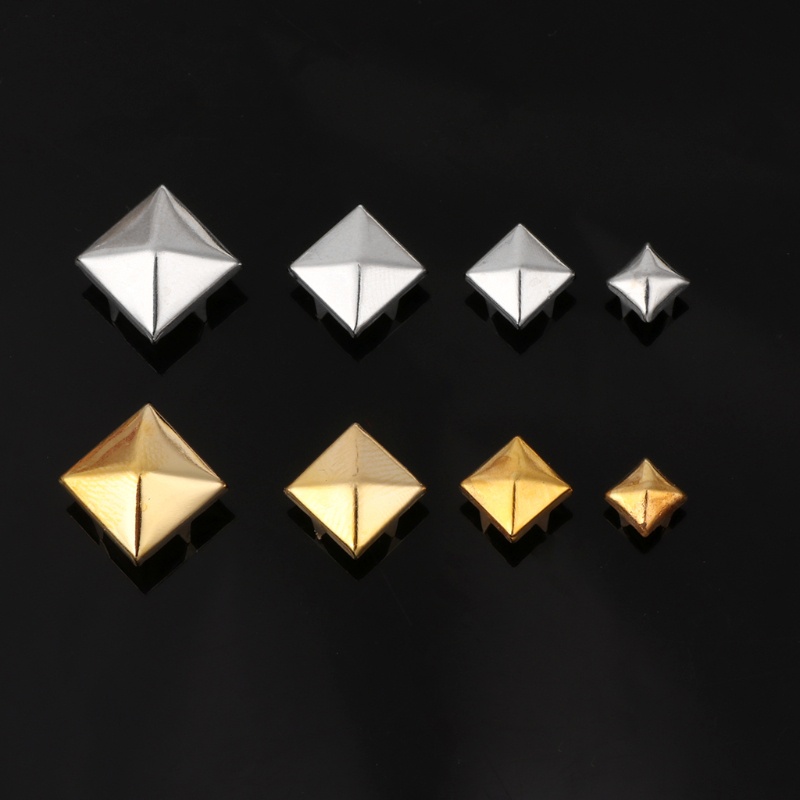 100pcs Square Rivet Metal Studs Spikes Nail Punk Shoes Belt Clothing Decor DIY - รูปที่ 6