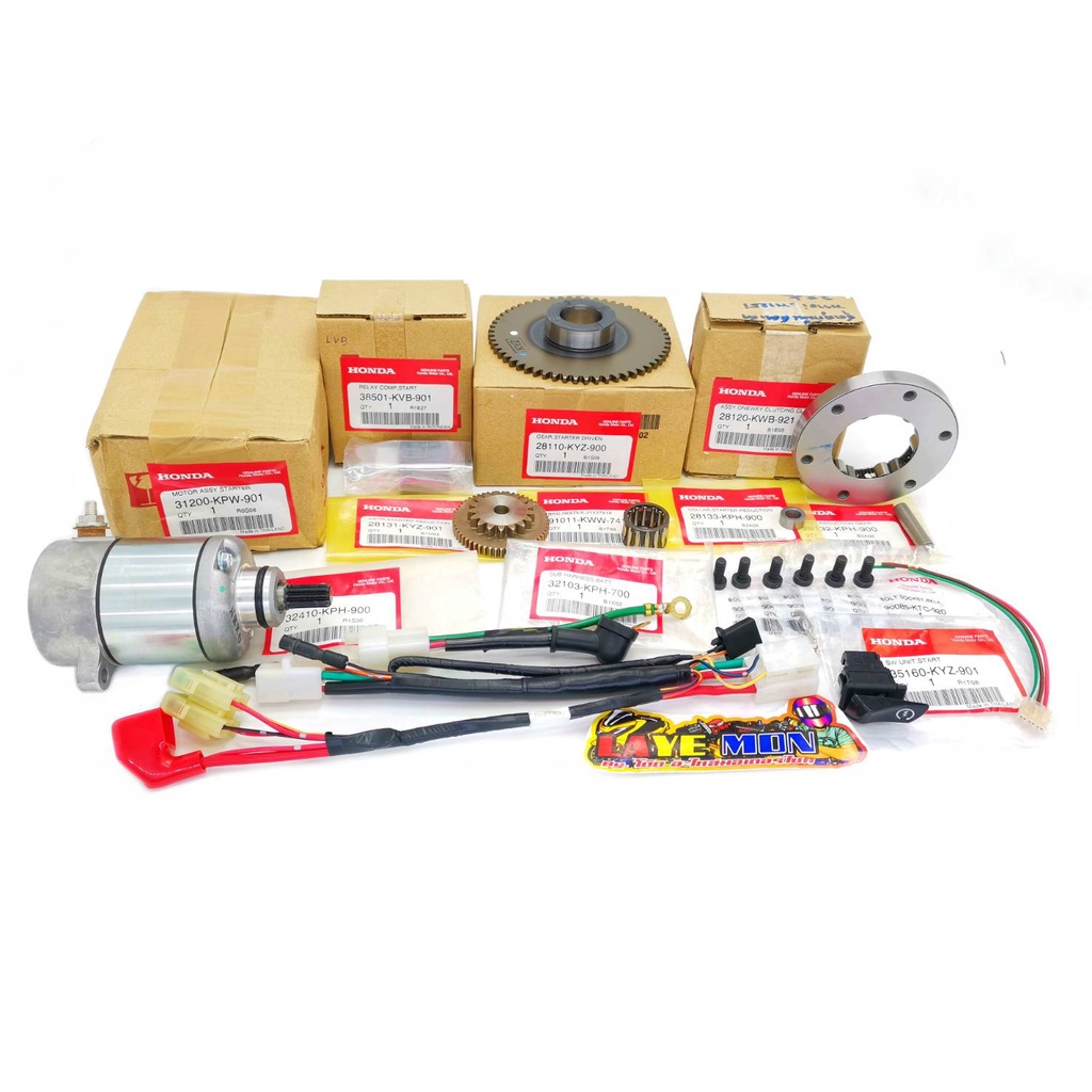 ชุดแปลงสตาร์ทมือ แท้เบิกศูนย์ทุกชิ้น​ Honda​ wave-125i​ 2012​-2020​ ปลาวาฬ​ KYZ
