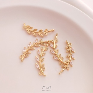 สร้อยคอโซ่ทองแดง 14K ประดับเพทาย พร้อมแหวน DIY