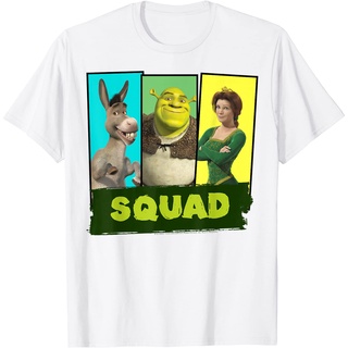 เสื้อยืดผ้าฝ้ายพรีเมี่ยม เสื้อยืด พิมพ์ลายโปสเตอร์ Shrek Squad Group Shot Panel