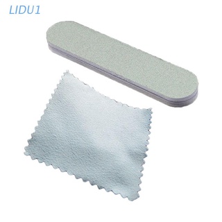 Lidu1 ผ้าขัดเครื่องประดับ พร้อมแท่งขัด สีเงิน สําหรับทําความสะอาดเครื่องประดับ